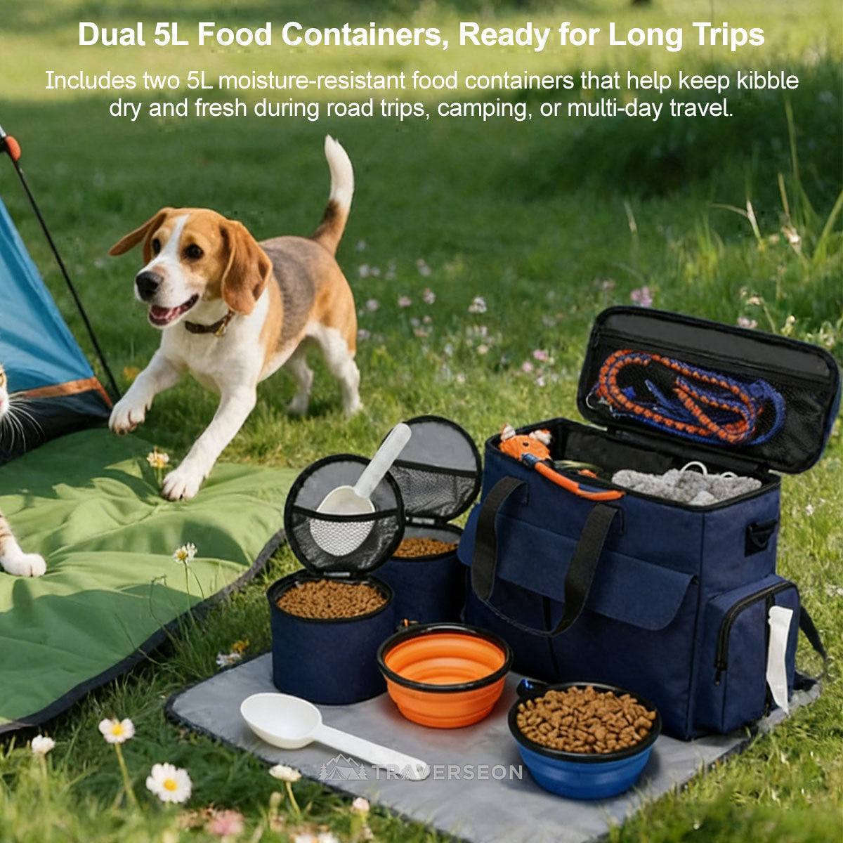 13-Piece Pet Travel Organizer Bag – Airline Approved Storage Kit | Traverseon