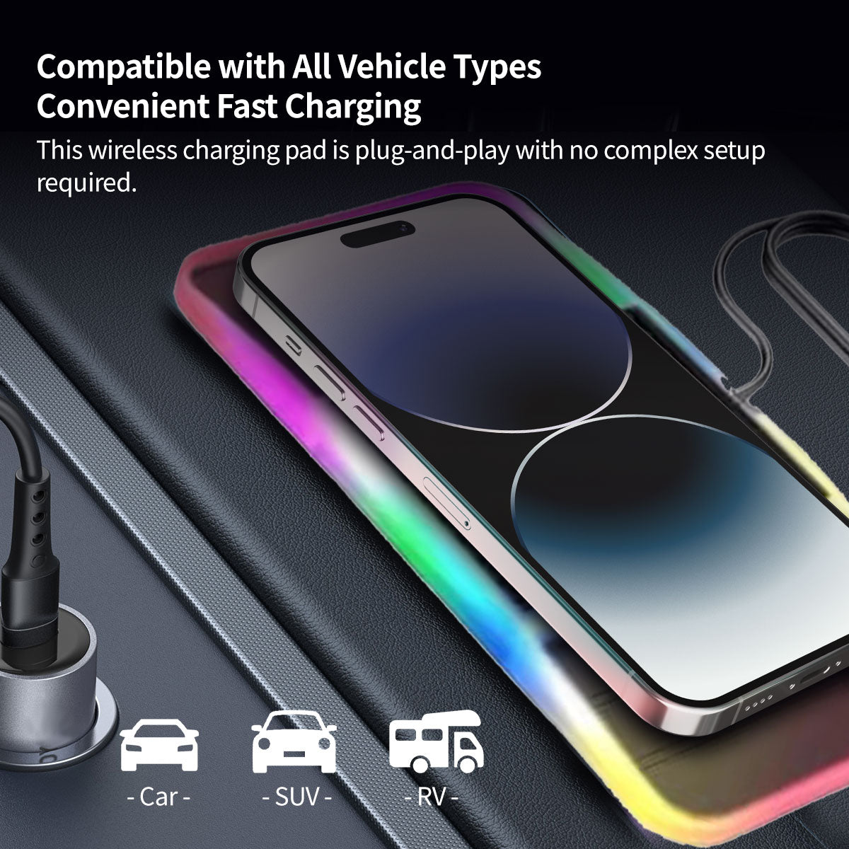 Wireless Car Charger β 20W Dual-Slot Fast Charging with Anti-Slip Pad | Traverseon