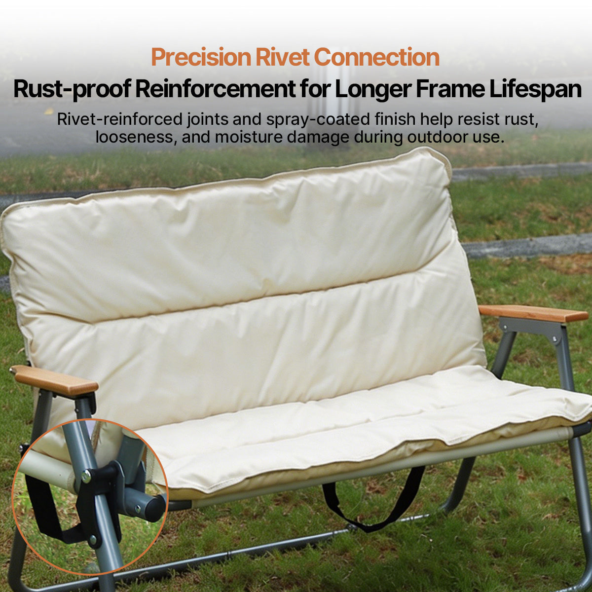 2-Person Padded Camping Loveseat – Foldable Outdoor Chair | Traverseon