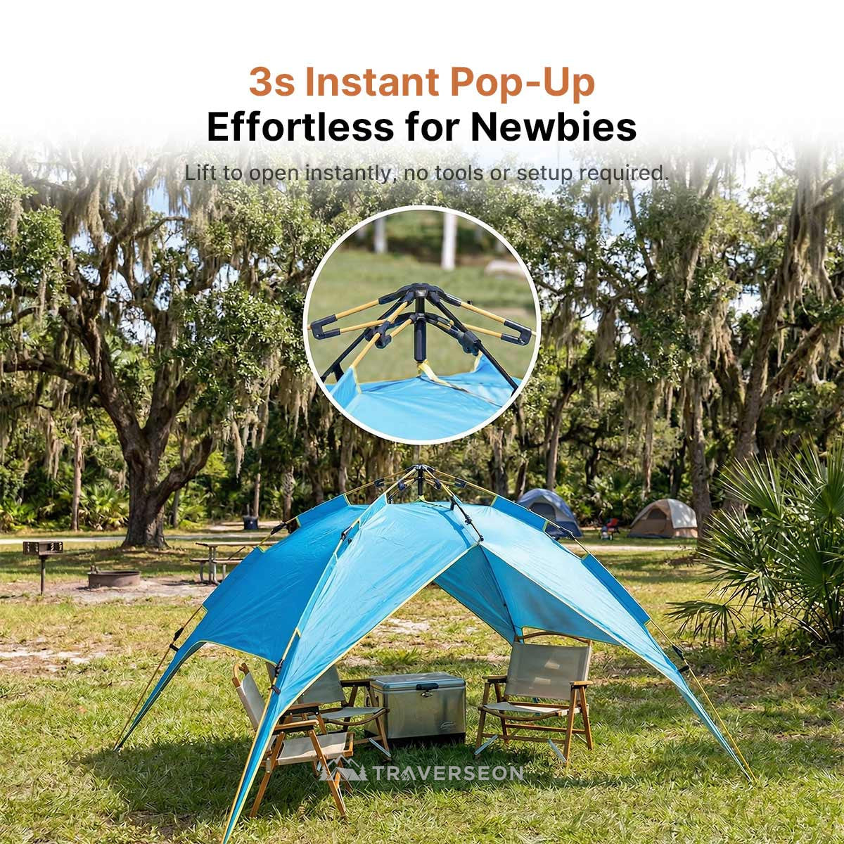 2 Person Instant Pop Up Camping Tent – 3s Setup, Double Layer | Traverseon