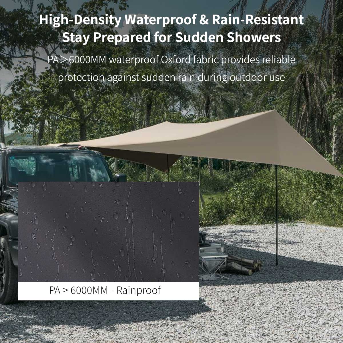 Car Side Awning – UPF50+ Waterproof Suction Mount Shade for SUV RV | Traverseon