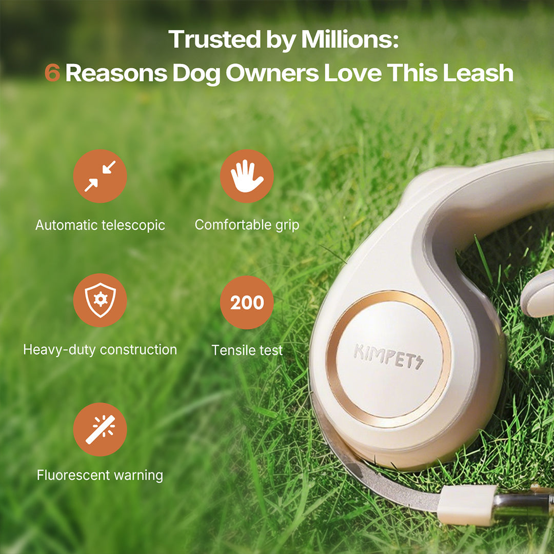 Heavy Duty Retractable Dog Leash, Reflective 360° Tangle-Free, 3m/5m | Traverseon