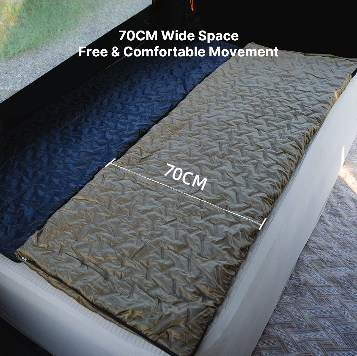 1P All-Season Sleeping Bag | Lightweight, WideFit Design for Outdoor Camping