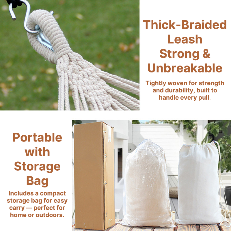 Outdoor Camping Canvas Swing Hammock with Wooden Posts – Anti Rollover Design, 220kg Weight Capacity | Traverseon