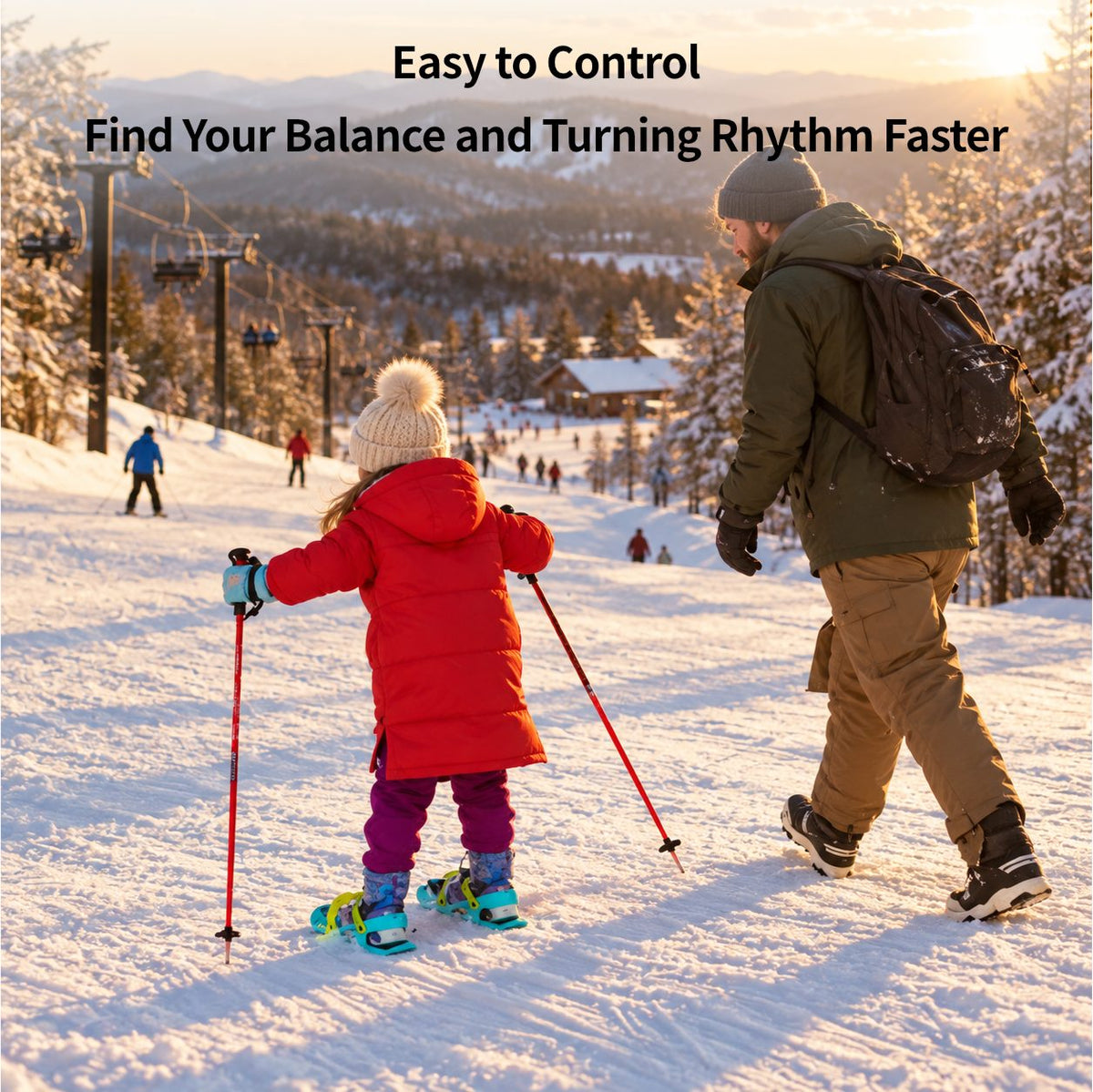 Ski Snow Skates – Mini Short Adjustable Bindings Adult Kids Portable Snow Skiing | Traverseon
