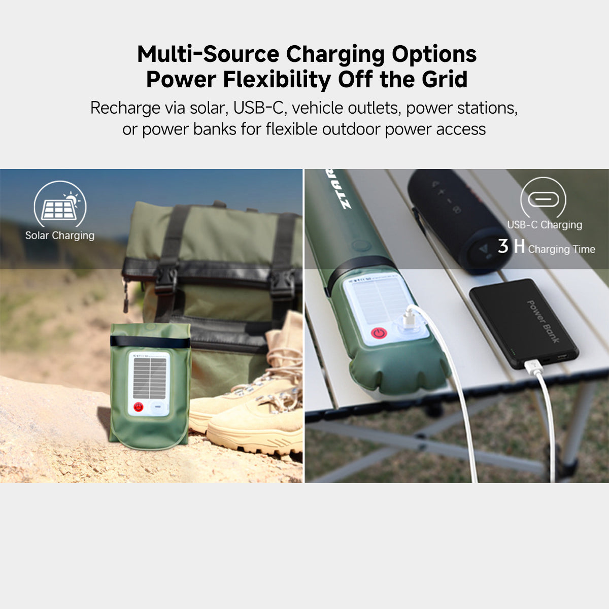 Solar Inflatable Camping Lantern – Rechargeable Waterproof LED Light | Traverseon