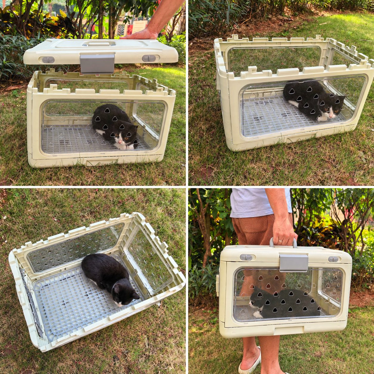 Top-Opening Foldable Pet Carrier – Hard-Sided Ventilated for Air Travel | Traverseon