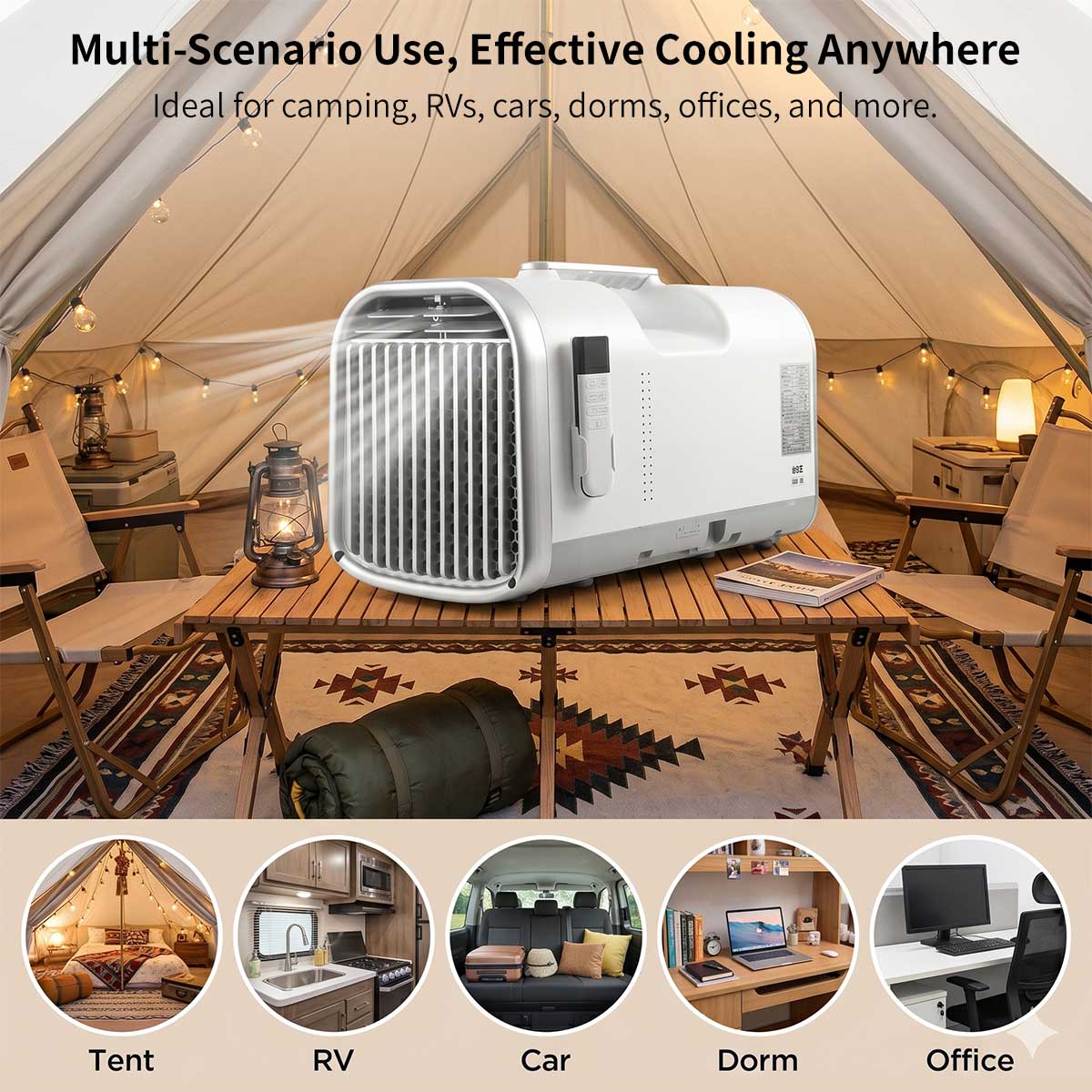 Portable Air Conditioner 4500/5200 BTU for 53β108 sq.ft β Camping RV AC | Traverseon