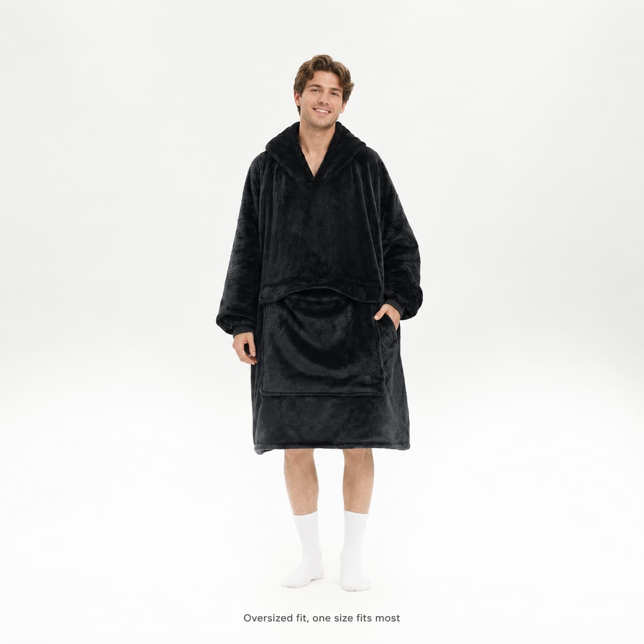 USB Heated Wearable Blanket Hoodie – 3-Zone Flannel Warmth | Traverseon