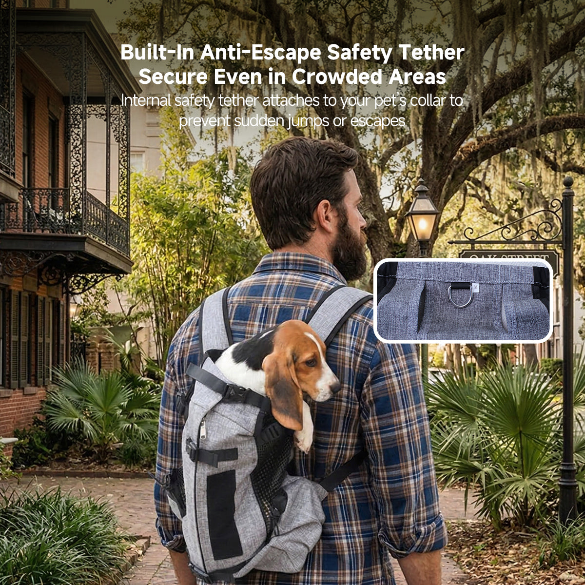 Heavy-Duty Pet Backpack Carrier (XS-L) - Escape-Proof Hiking Pack with Safety Whistle for Dogs & Cats up to 55 lbs | Traverseon