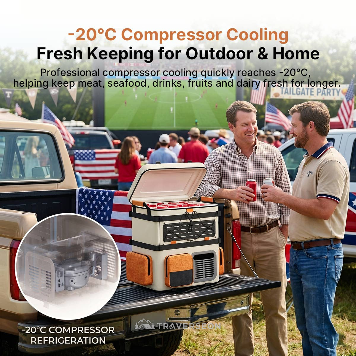 19QT Portable Fridge Freezer โ Backpack 12V Compressor Cooler | Traverseon