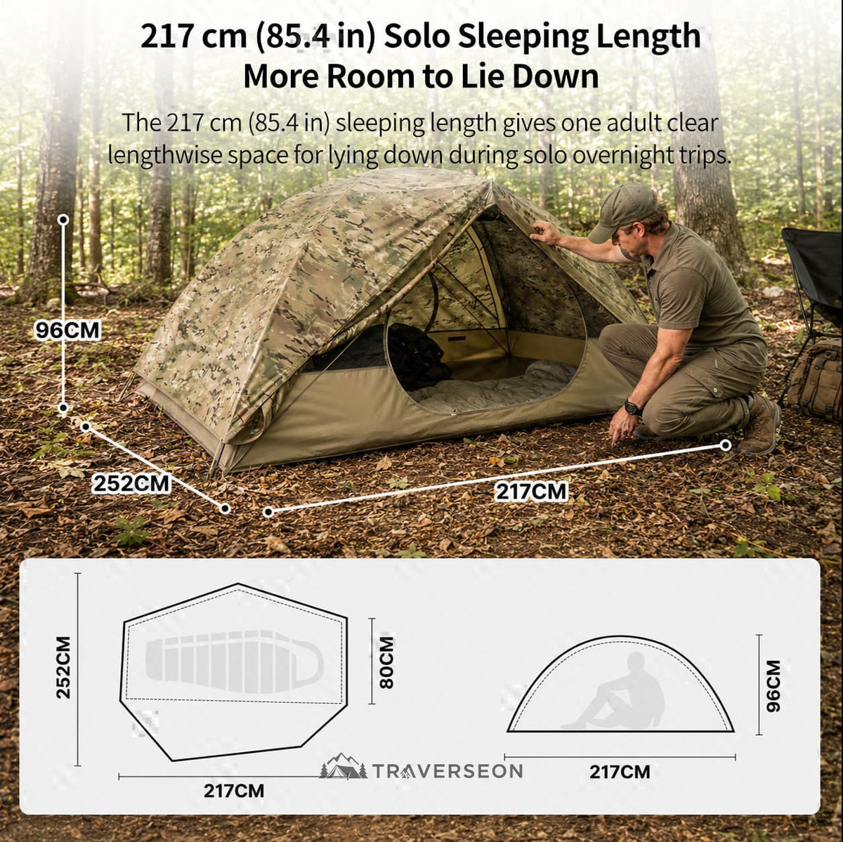 1 Person Backpacking Tent – 4 lb, 3000mm+ Waterproof Double-Wall | Traverseon