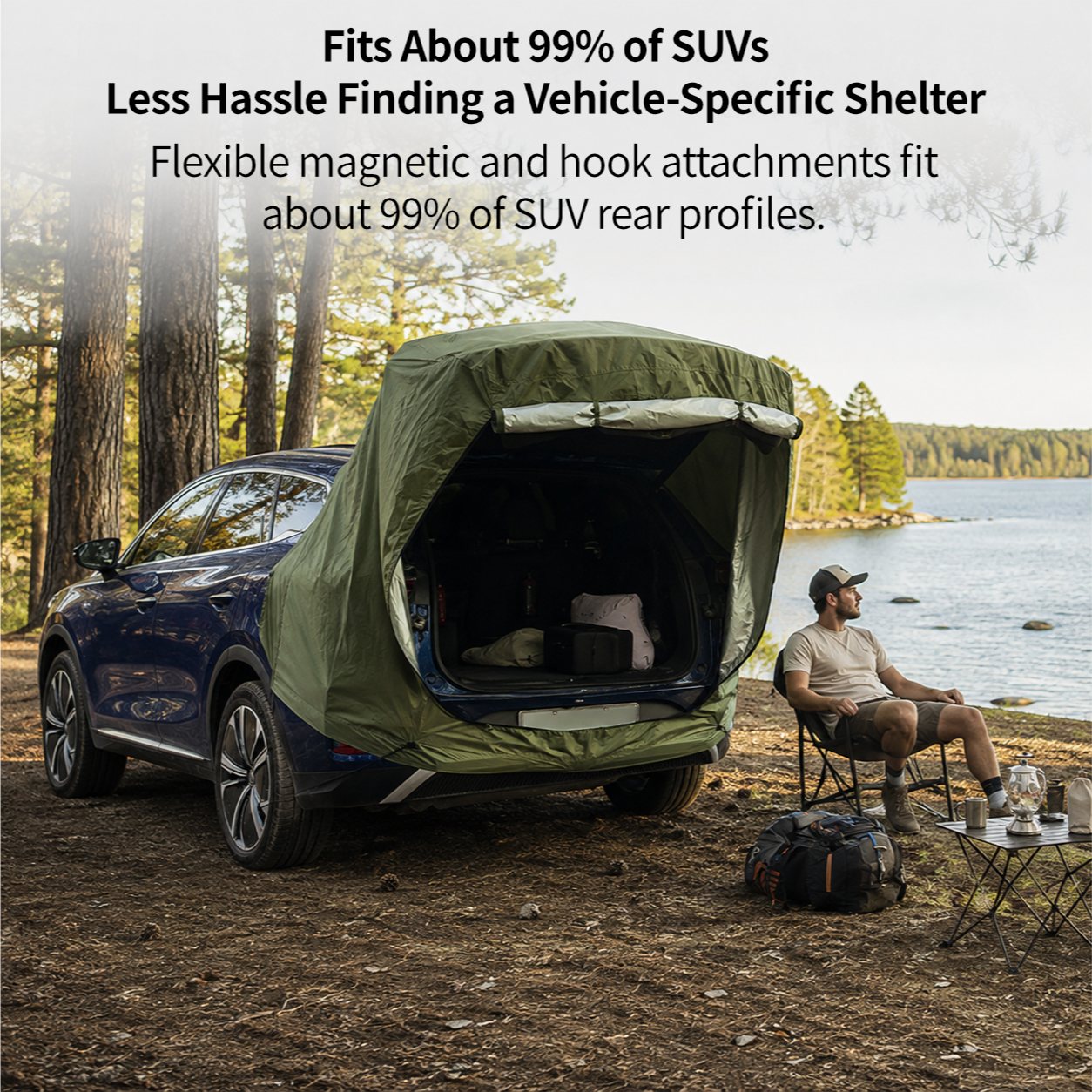 Car Camping Tent-2-3 Person Leak-Resistant SUV Tailgate Tent with Rear Awning | Traverseon