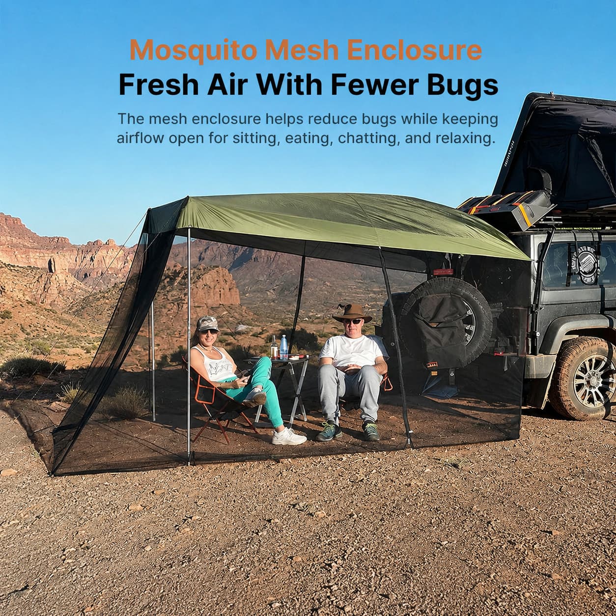 SUV Tailgate Screen Canopy – 10 x 6.5 ft Mosquito Net Sun Shade | Traverseon