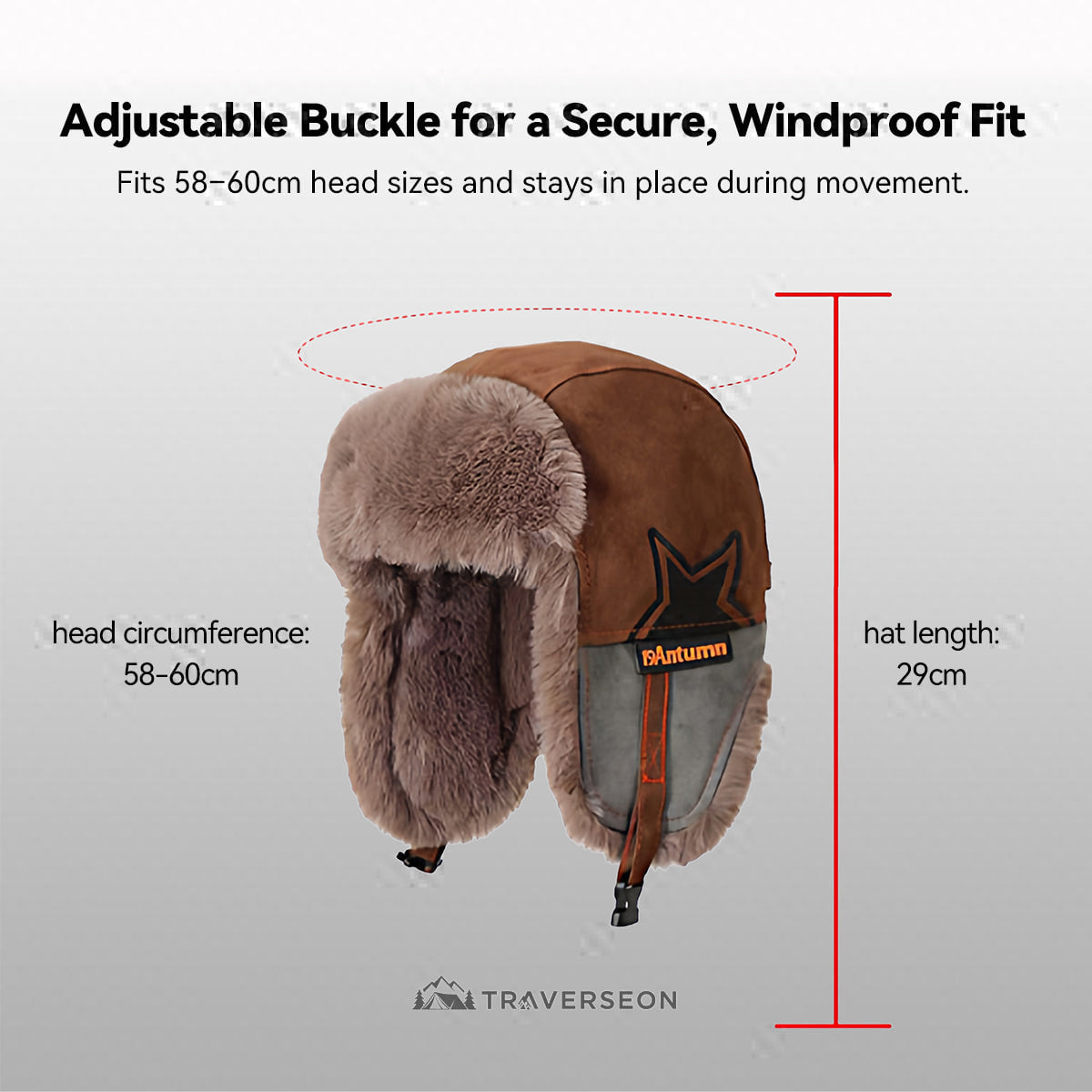 3-Way Winter Trapper Hat with Ear Flaps, Fleece-Lined Faux Leather Cold Weather Hat | Traverseon