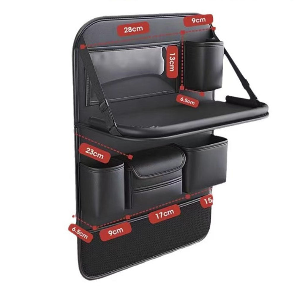 Traverseon Car Seat Organizer – Foldable Tray & Multi-Compartment Storage