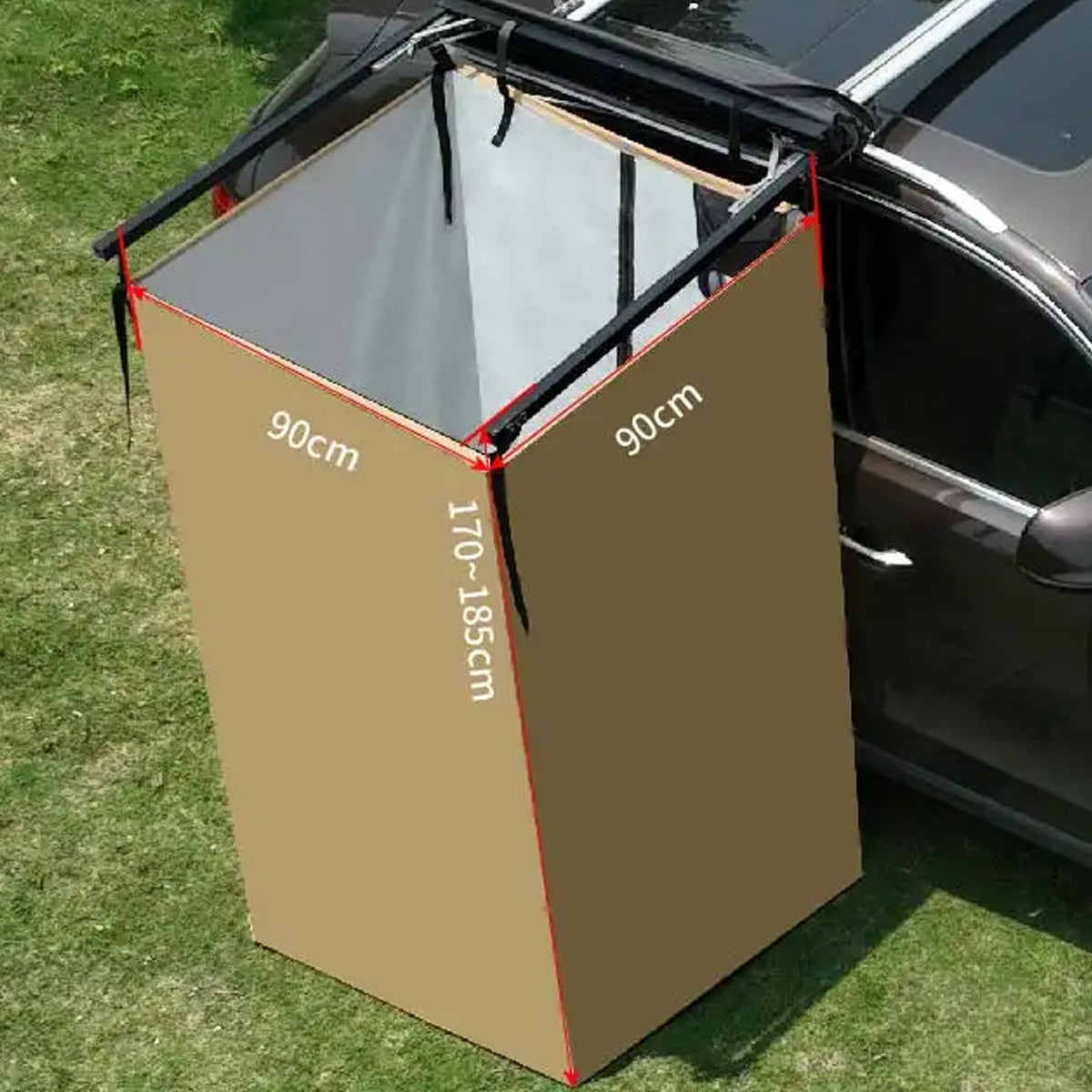Portable Foldable Overland Car-Mounted Camping Shower Tent – Versatile Needs and with Hanging Loops