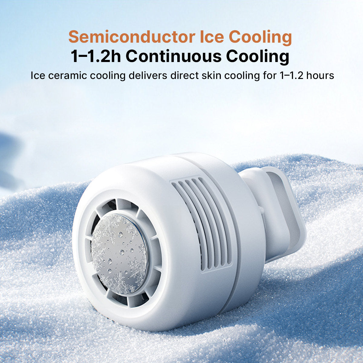 Portable Neck Cooling Fan – 1800mAh 3-Speed Icy Semiconductor Fan Outdoor | Traverseon