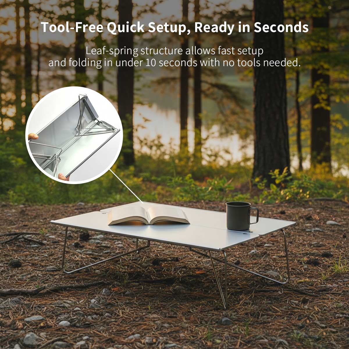 A4-Size Ultra-Light Foldable Aluminum Outdoor Table – Compact Camp Side Table | Traverseon