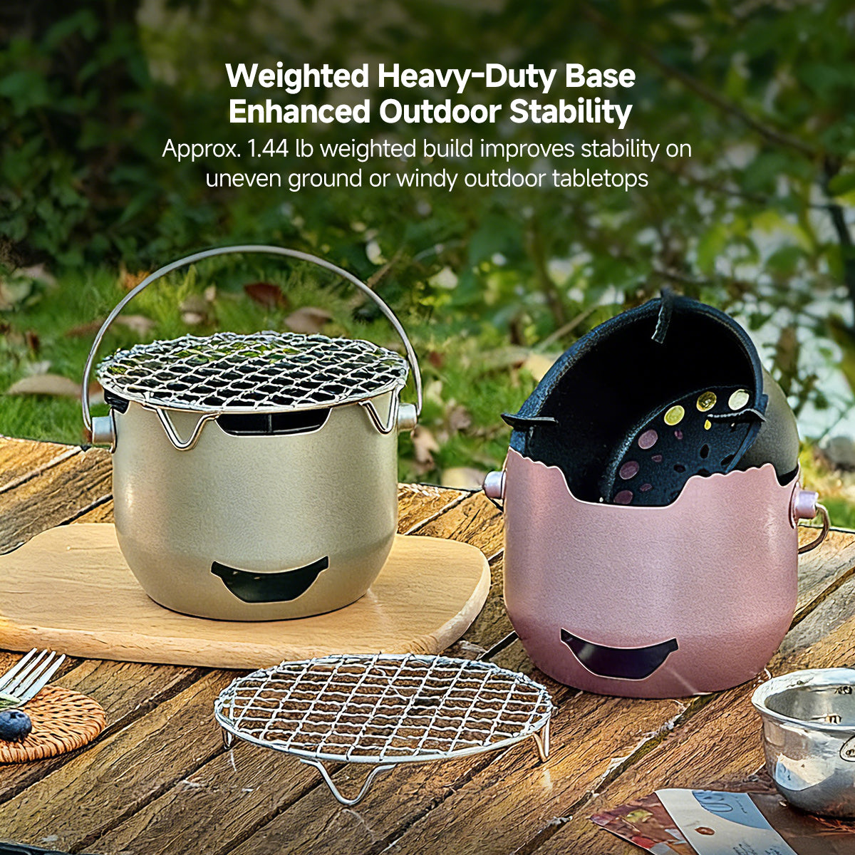 Mini Cast Iron Charcoal Grill – Portable Tabletop Korean BBQ Grill for Camping & Patio | Traverseon