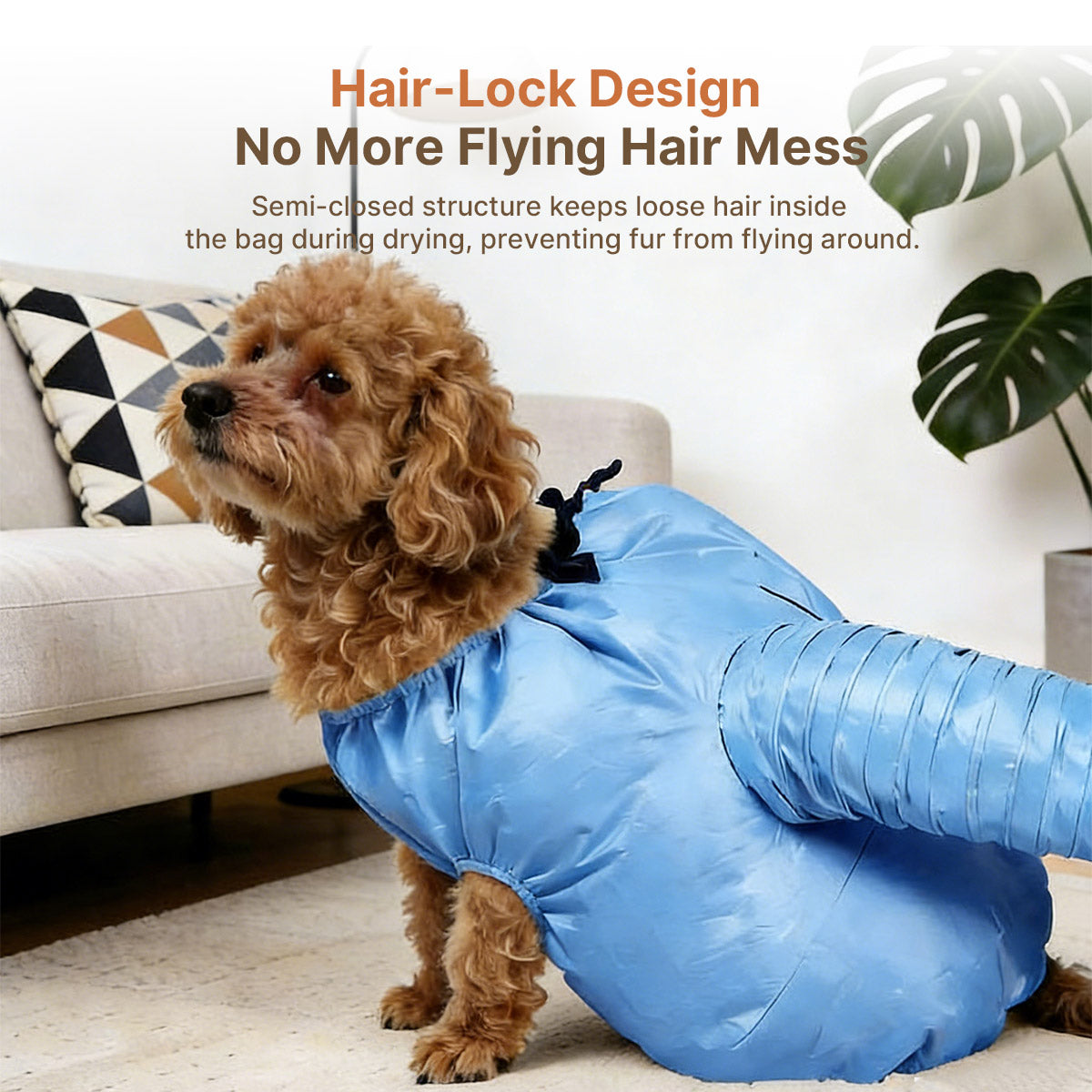 Dryer Dog Pet Drying Bag – 360° Circulating Hair Lock Hands-Free | Traverseon
