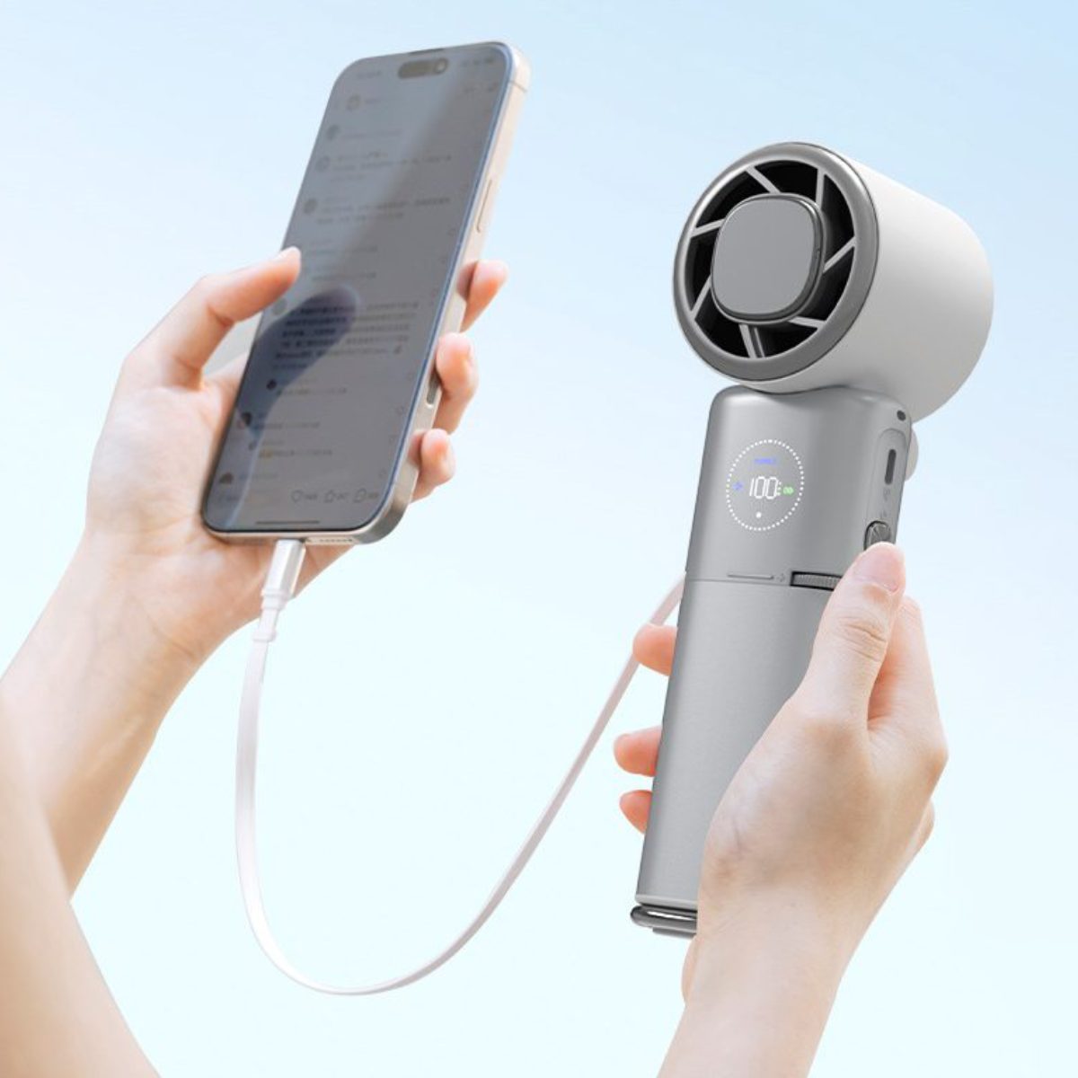 TEC Cooling Handheld Fan – Low-Noise 9000mAh Fan with Power Bank | Traverseon