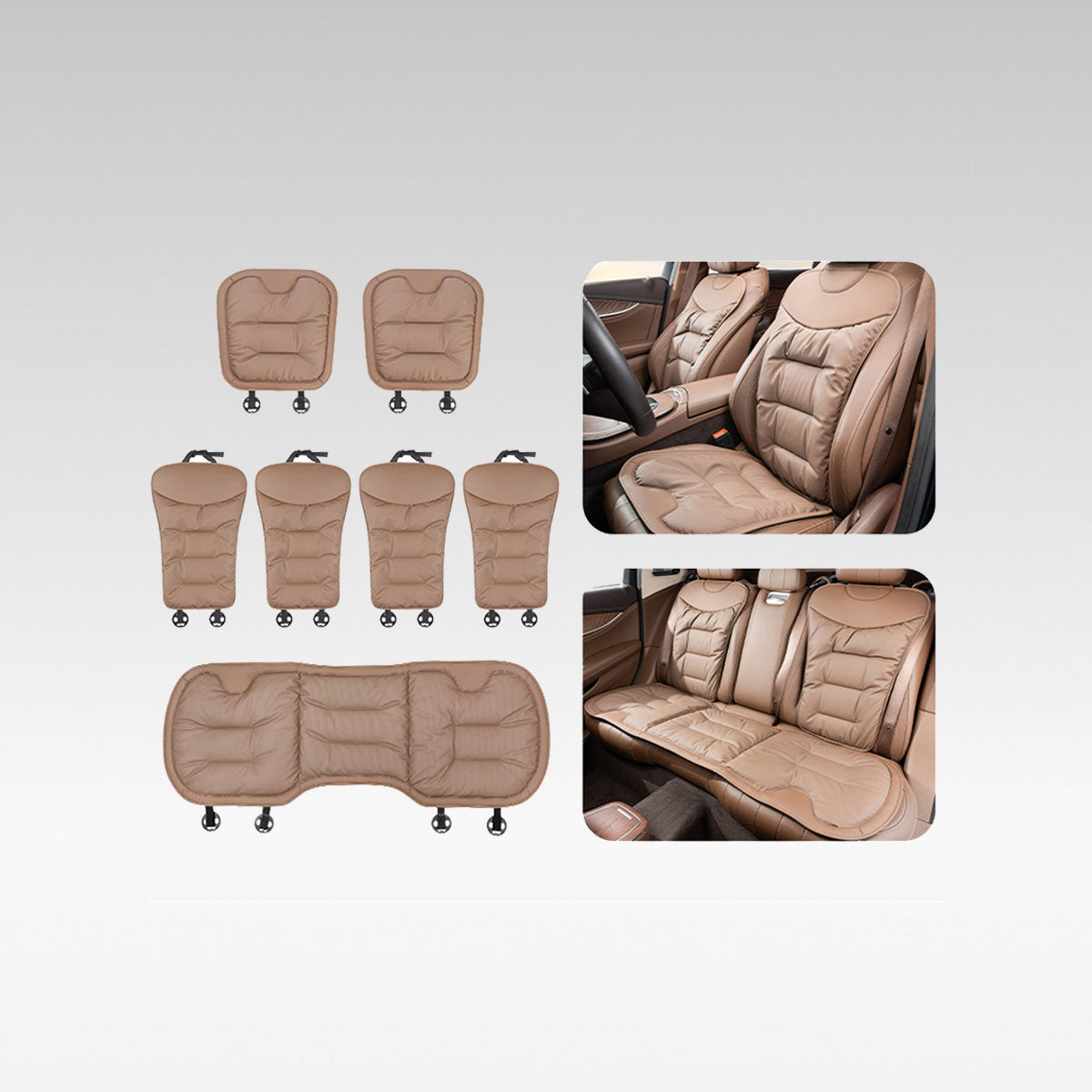Breathable Napa Leather Car Seat Cover Full Set