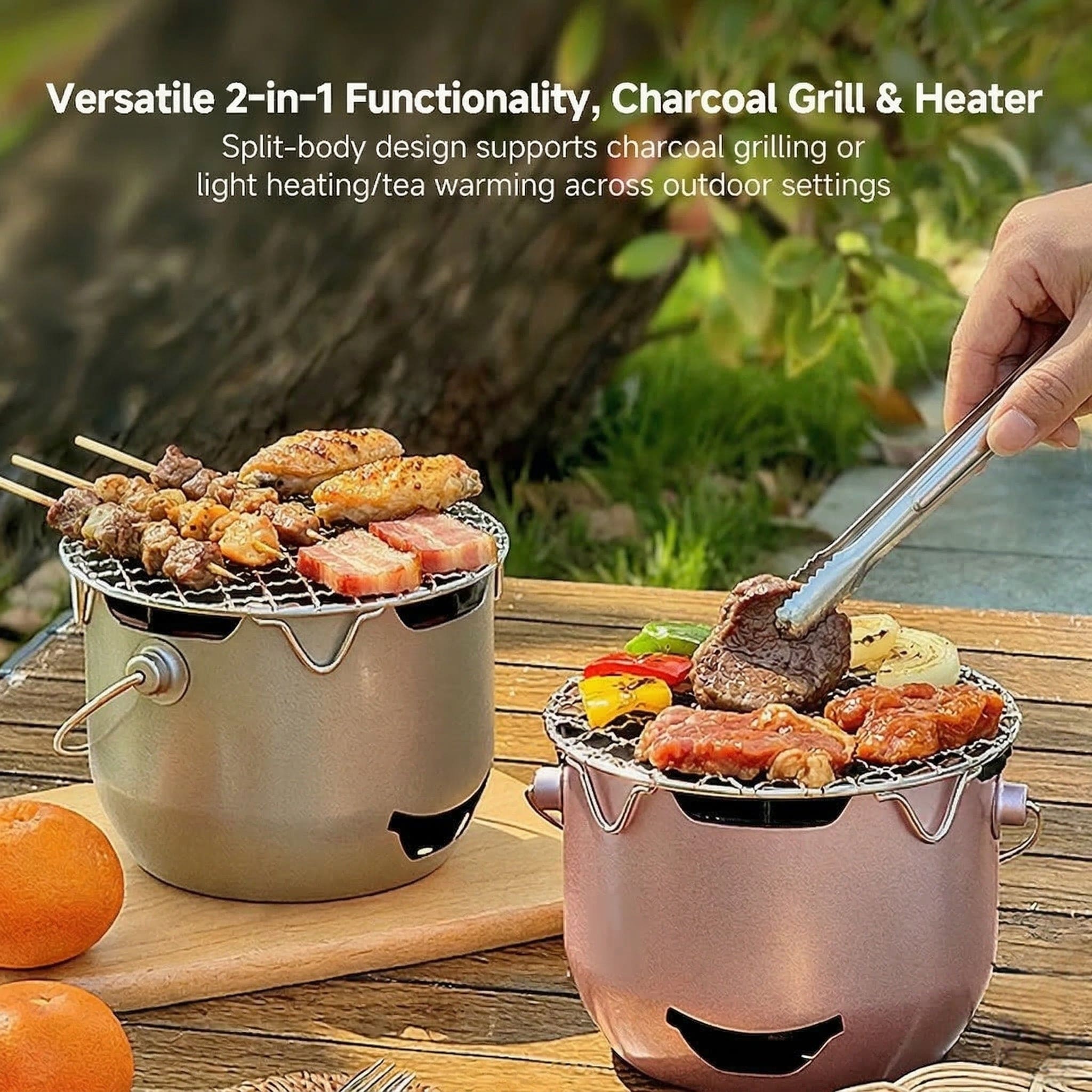 Mini Cast Iron Charcoal Grill – Portable Tabletop Korean BBQ Grill for Camping & Patio | Traverseon