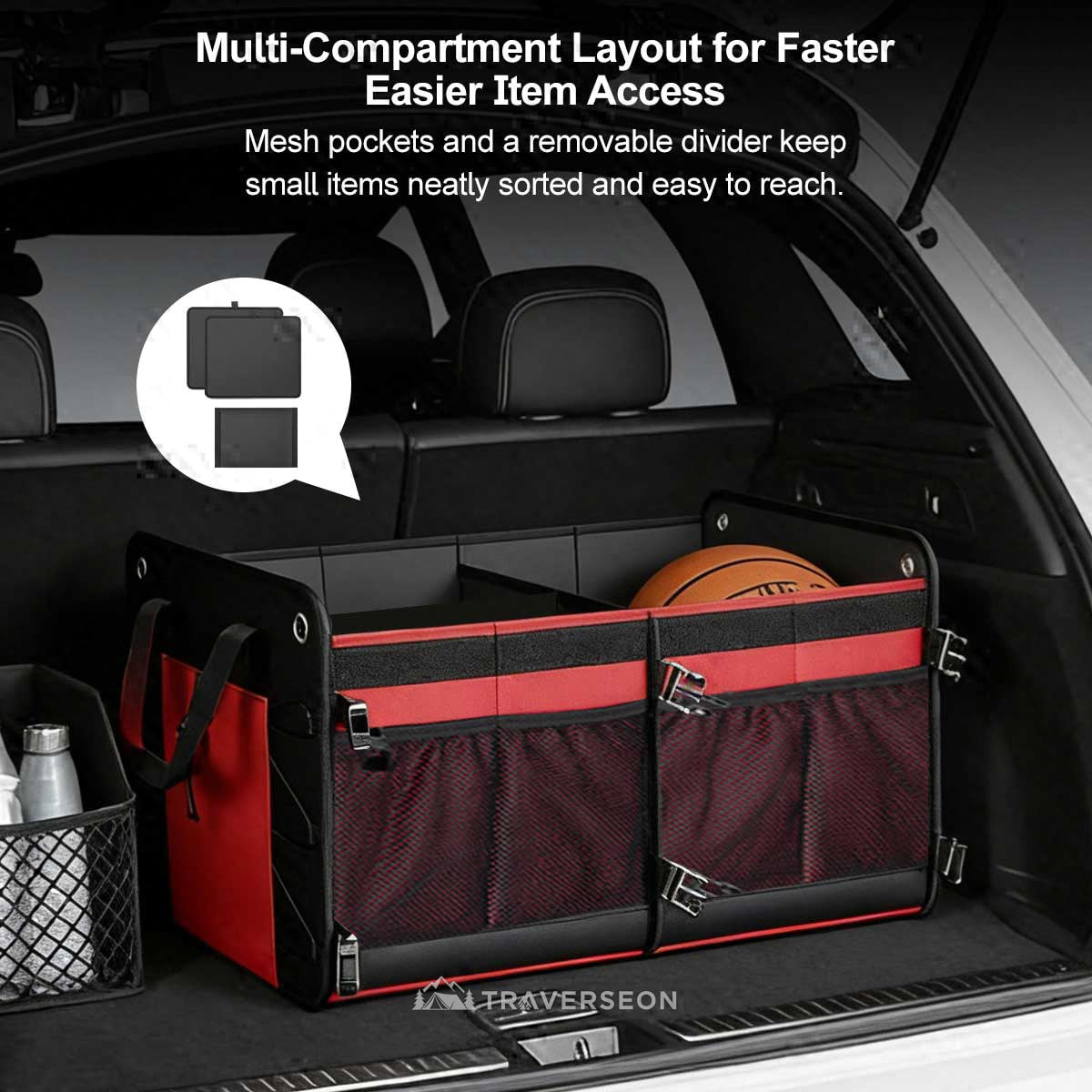 60L Car Trunk Organizer β Collapsible Waterproof Storage for SUVs | Traverseon