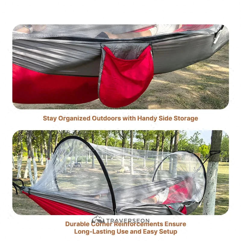 10s Setup Mosquito Hammock – Portable Camping Hammock with Net | Traverseon