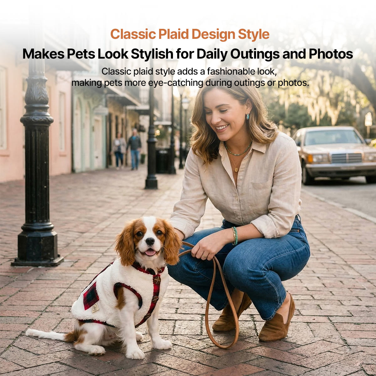 Plaid Coral Fleece Dog Vest – Warm Soft Two-Leg Pet Jacket XS–6XL | Traverseon