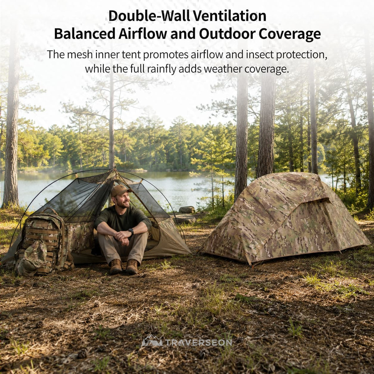 1 Person Backpacking Tent – 4 lb, 3000mm+ Waterproof Double-Wall | Traverseon