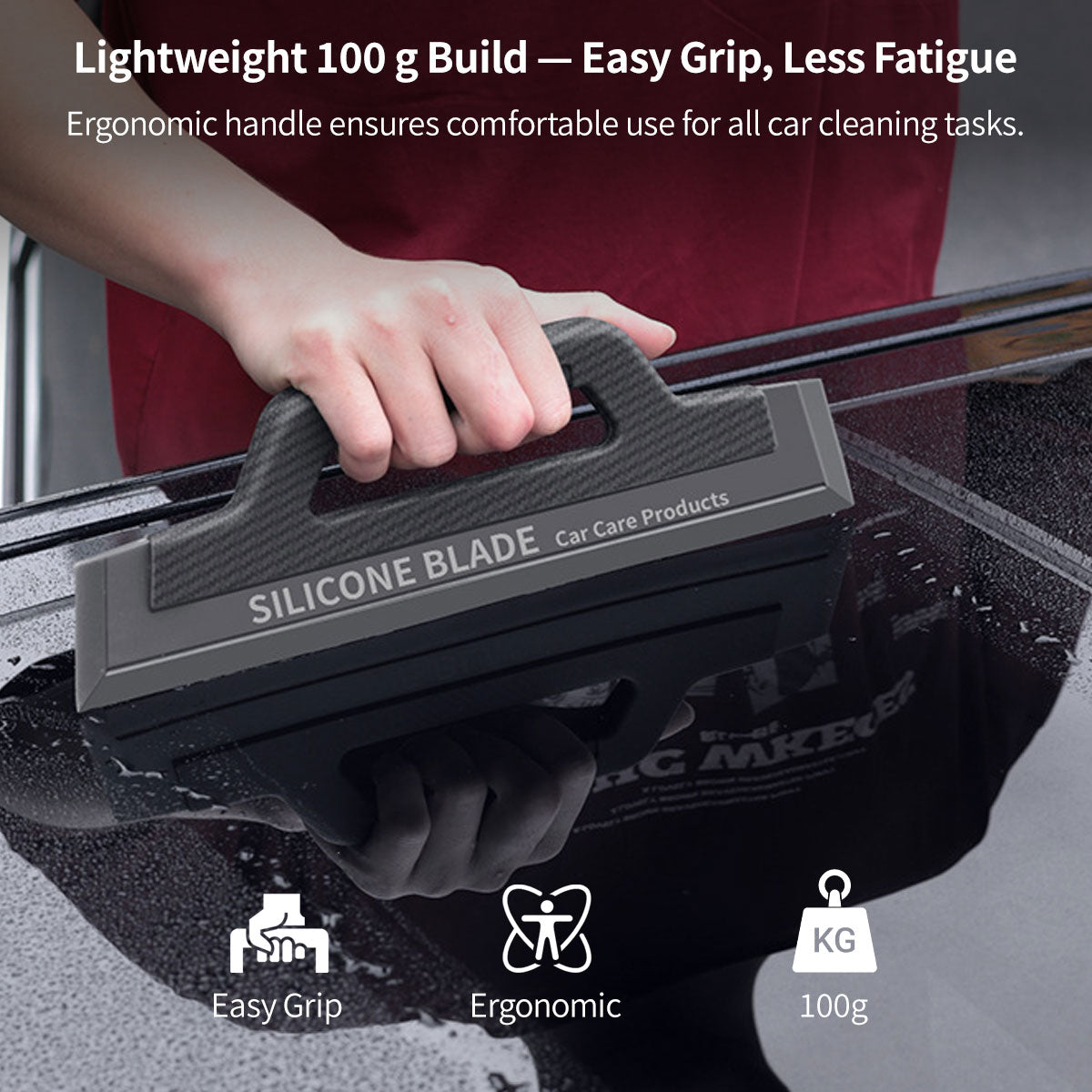 Car Window Squeegee Water Wiper β Soft Silicone Material, Universal Fit, Scratch-Free Glass Cleaning | Traverseon