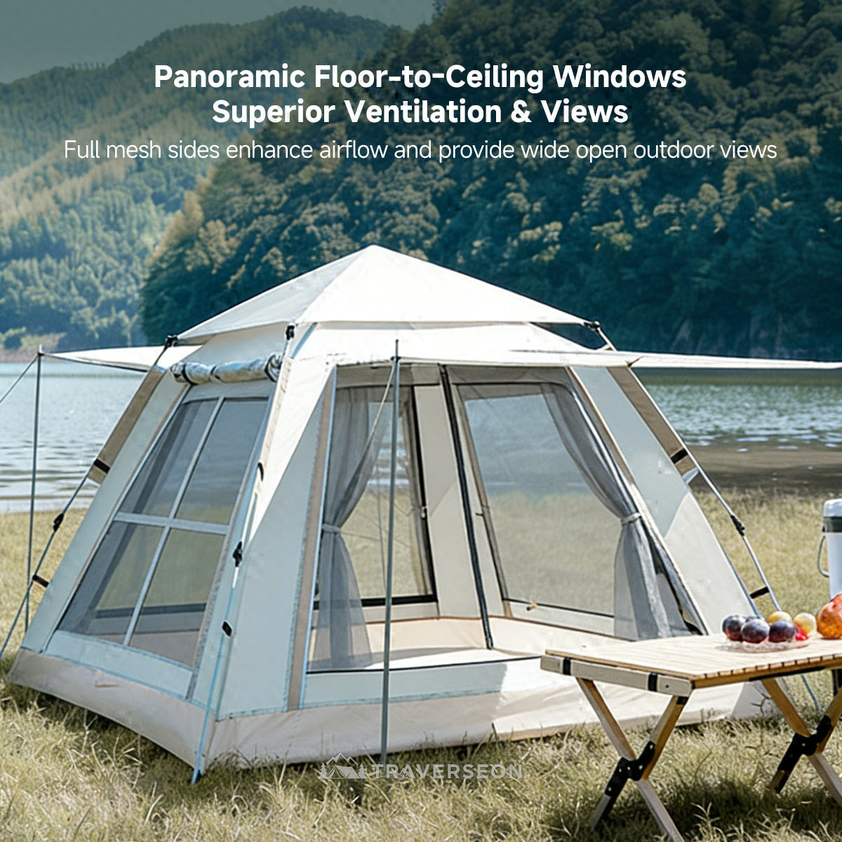 2-in-1 Automatic Pop Up Canopy & Camping Tent- Instant Setup,Versatile Shelter | Traverseon