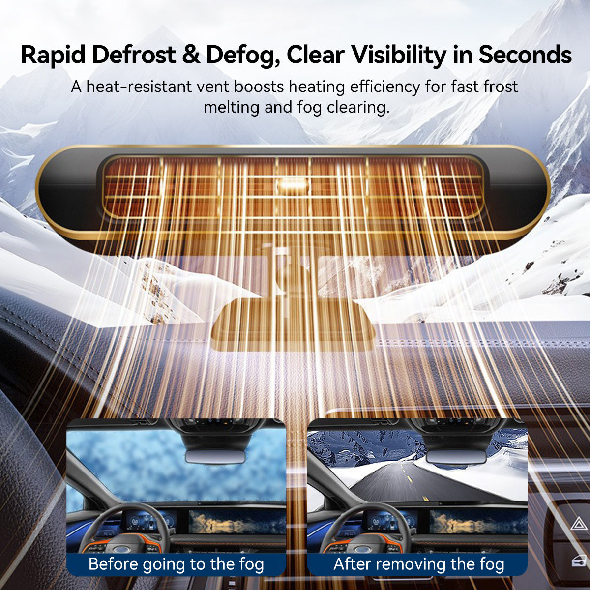 12V Portable Car Heater β Instant Heat & Fast Windshield Defogger | Traverseon