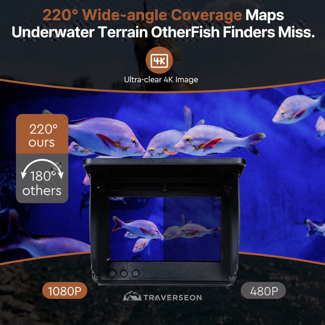 4K Underwater Fish Finder 220Β° Wide Angle β Ideal for All Freshwater Fishing | Traverseon