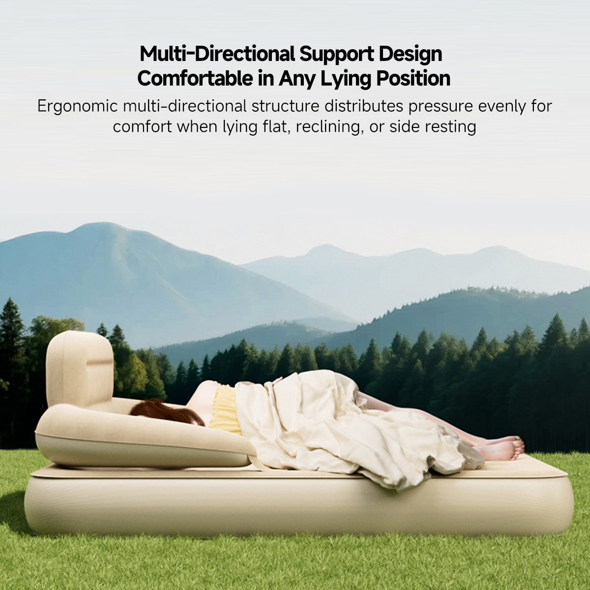 Air Mattress – Inflatable Bed Twin/Double Backrest Camping Outdoor | Traverseon