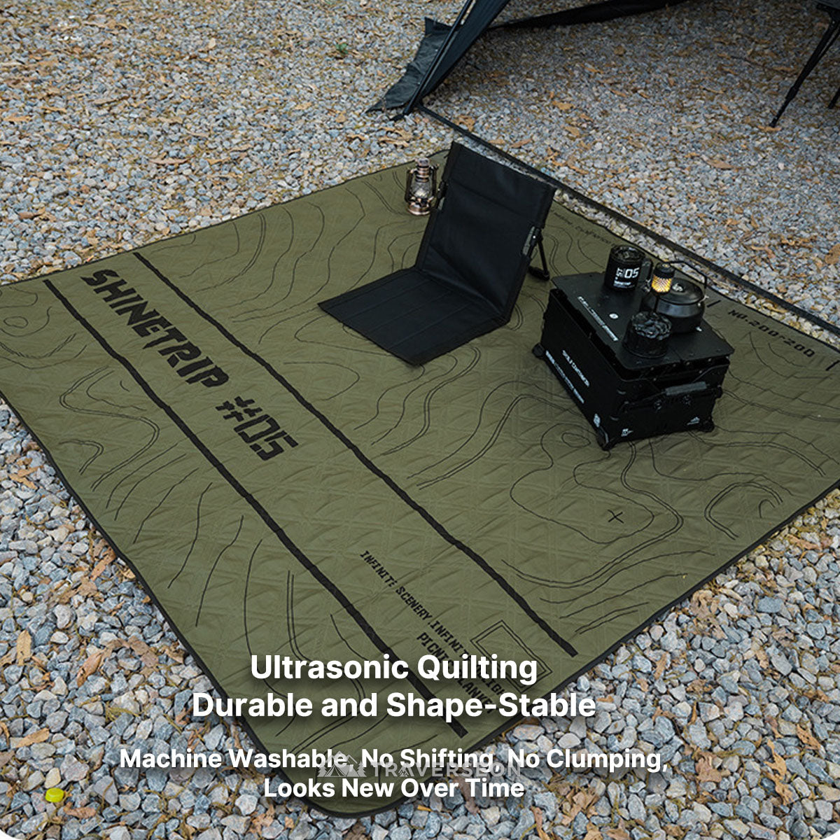 4-Layer Camping Blanket, Cushioned Waterproof Picnic Mat for 4–10 People | Traverseon