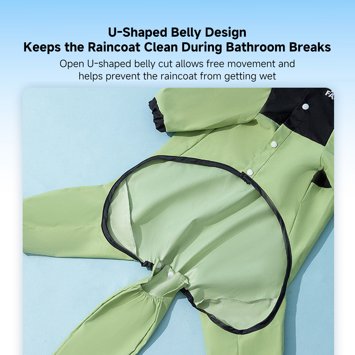 Breathable Large Dog Raincoat with Visor - U-Belly, 15000mm Waterproof, 3XL-8XL (25-88 lbs) | Traverseon