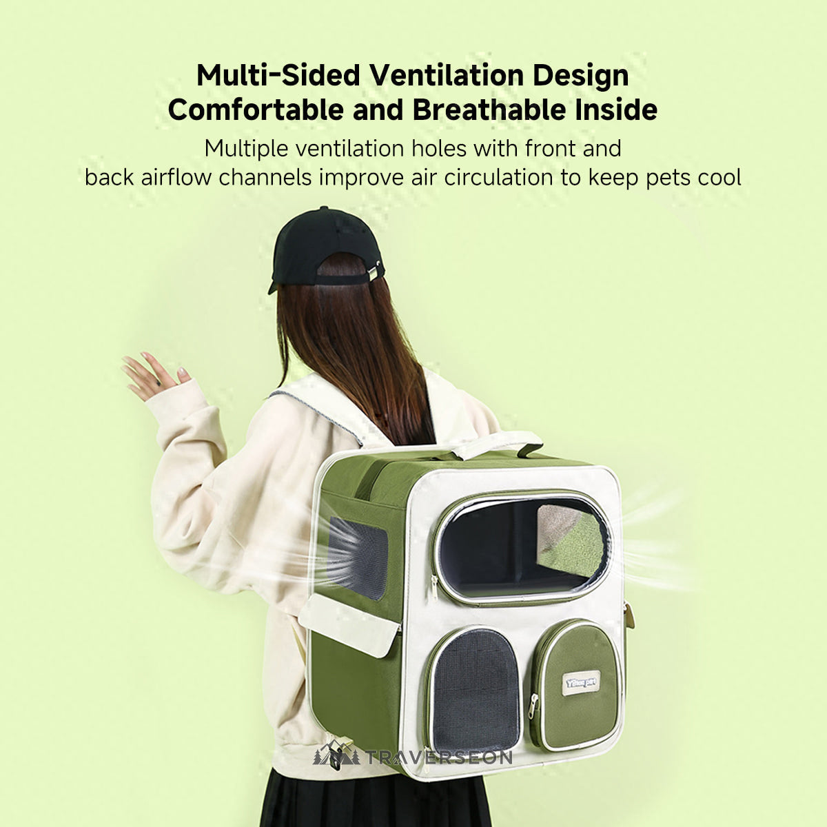 3-in-1 Detachable Lightweight Pet Rolling Carrier - Travel Bag for Cats & Dogs Up to 18 lbs | Traverseon
