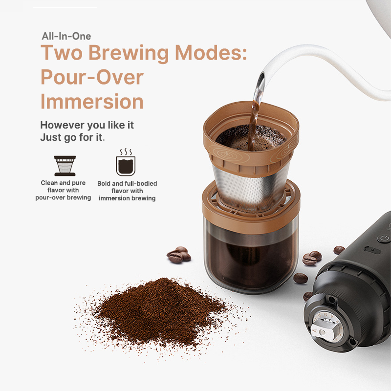 Traverseon BrewMate 25 Portable All-in-One Coffee Grinder and Brewer