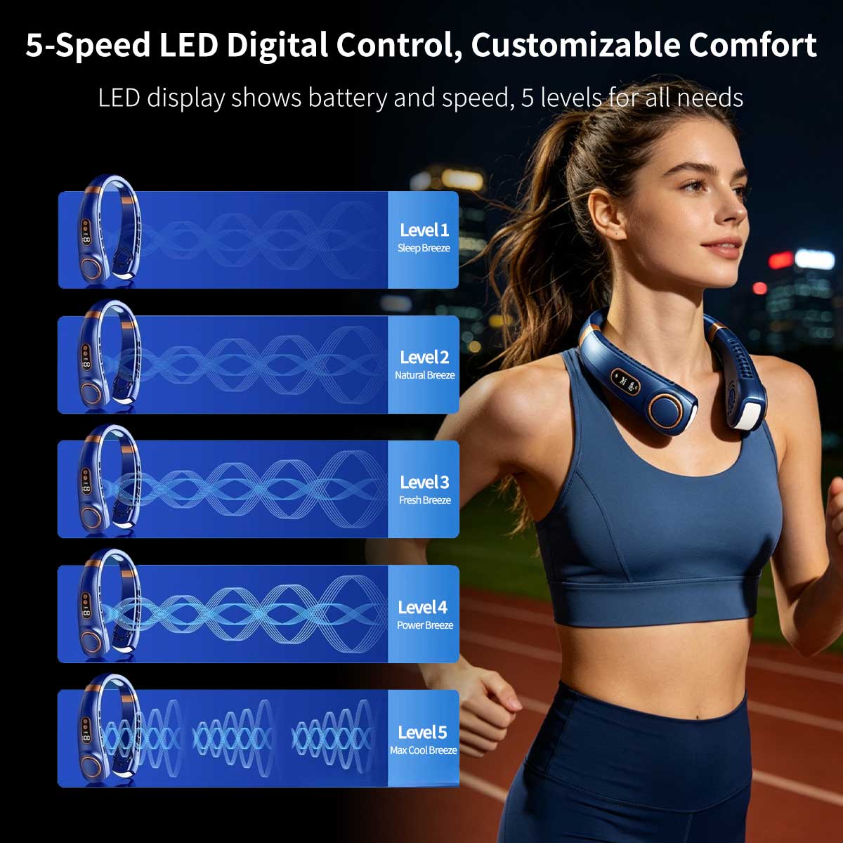 Ice Cooling Neck Fan – USB Rechargeable Bladeless Wearable Fan | Traverseon