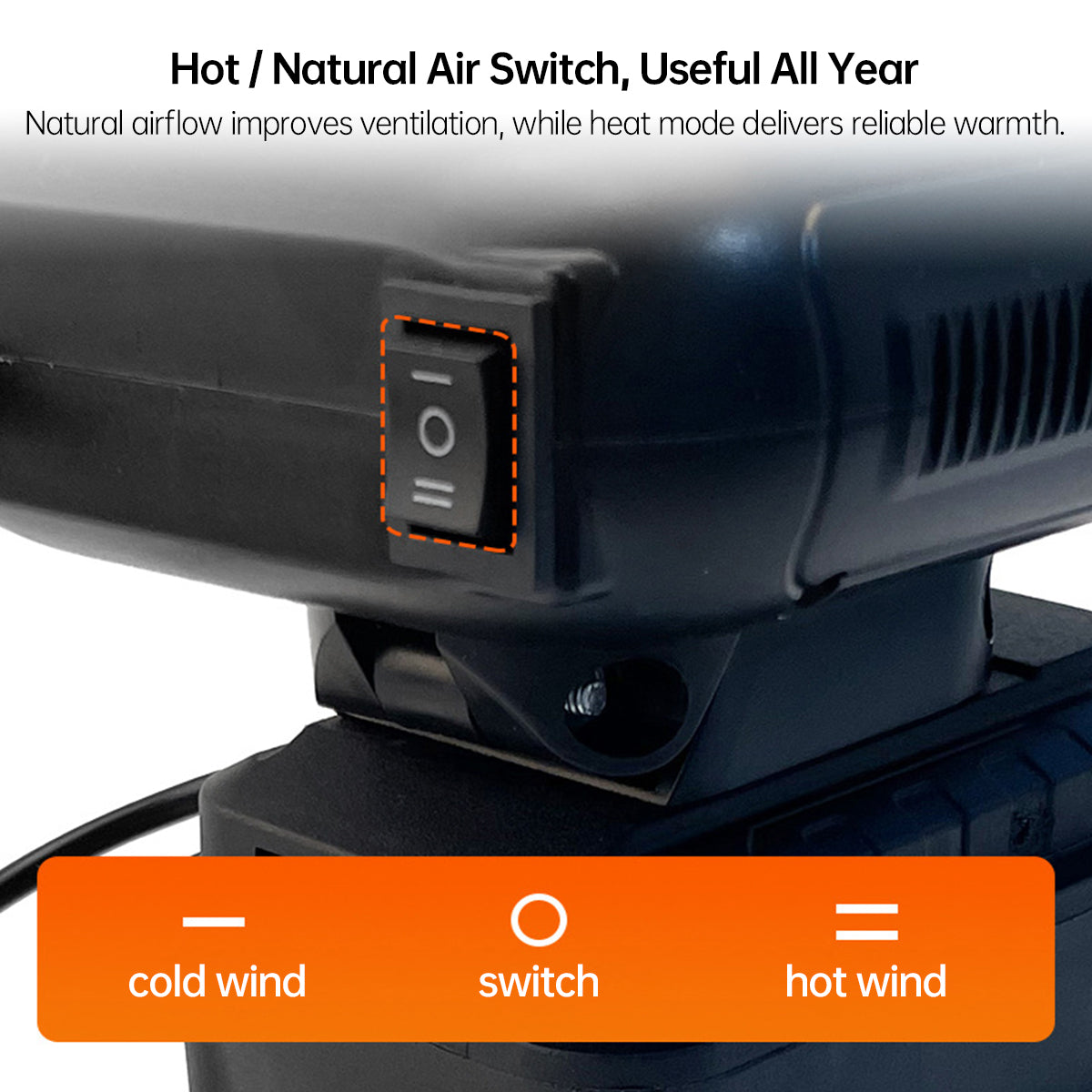 Portable Car Heaterβ3s Instant Heat, External 21V, Fast Defrost | Traverseon