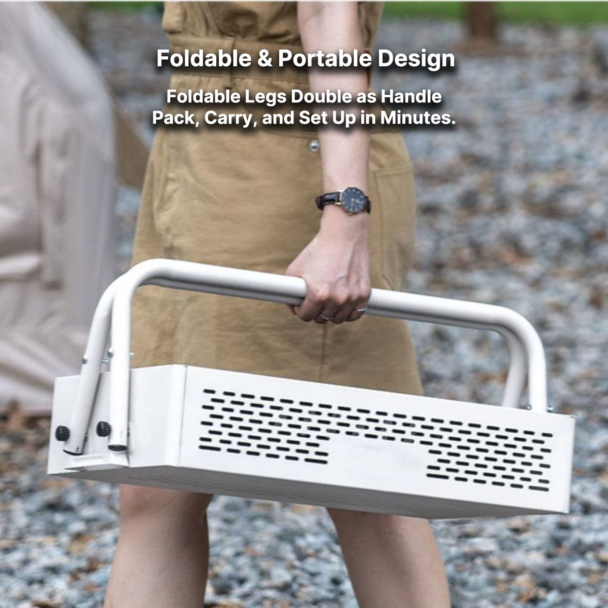 Portable Smokeless BBQ Grill – Foldable 27cm Wide for 5+ People | Traverseon