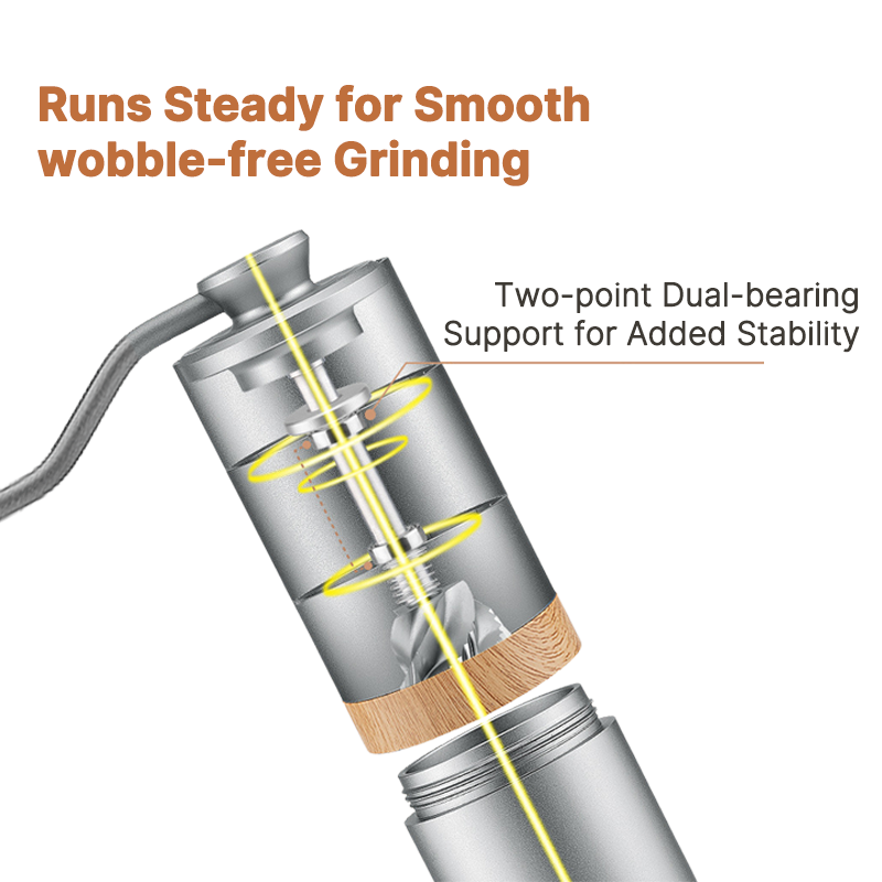 Traverseon Dual-Bearing Precision Portable Coffee Grinder