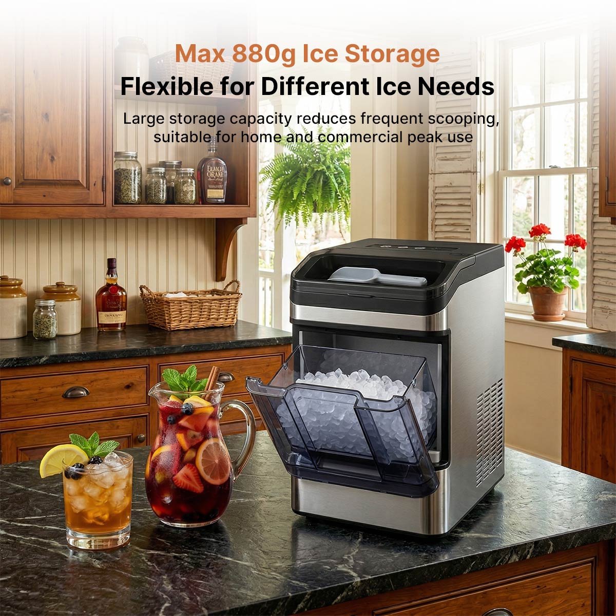 Countertop Ice Maker β 37Lbs 6Min Ice Auto-Clean Portable RV Camping | Traverseon