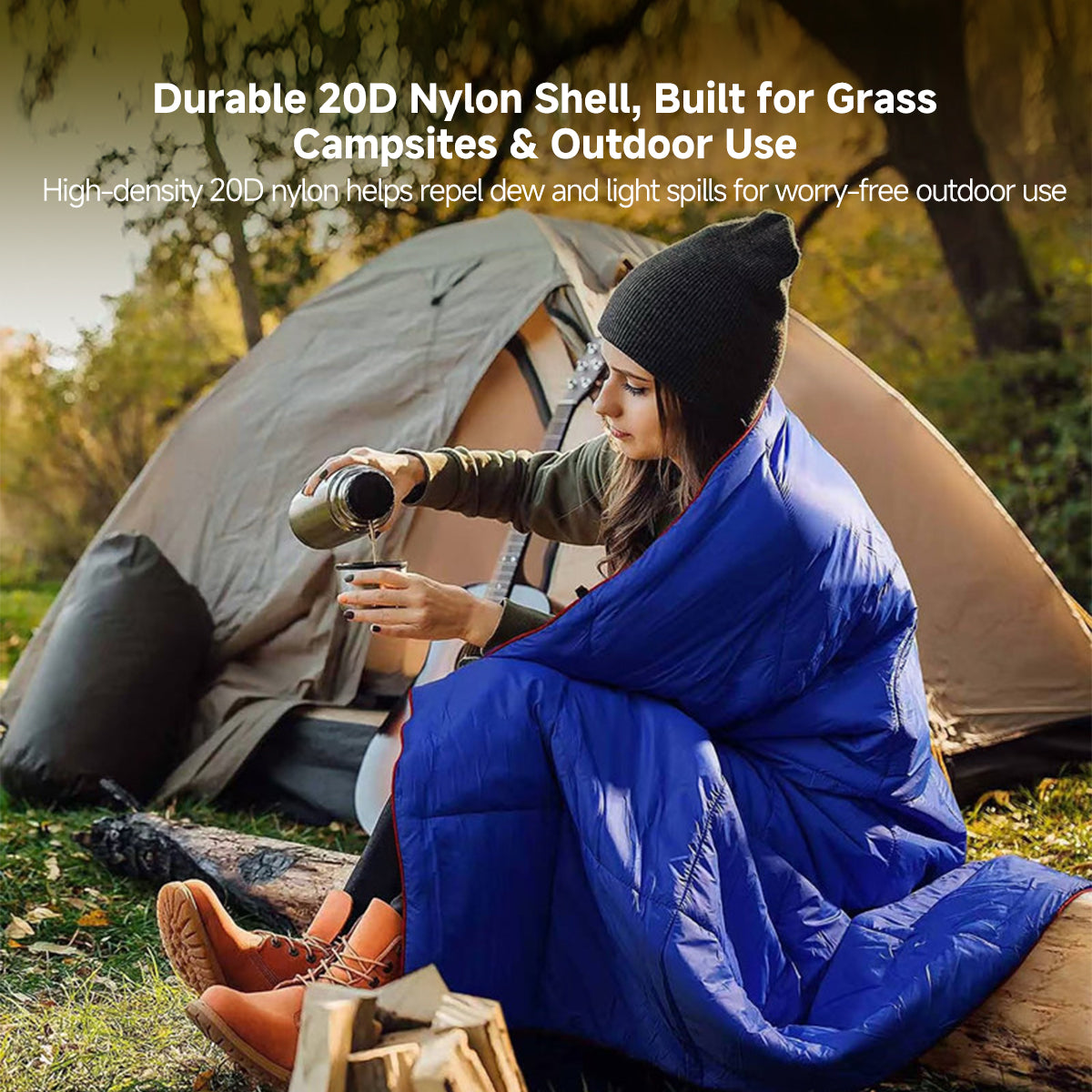 Camping Blanket – Ultralight 79x55 in Wearable Water-Resistant Outdoor | Traverseon