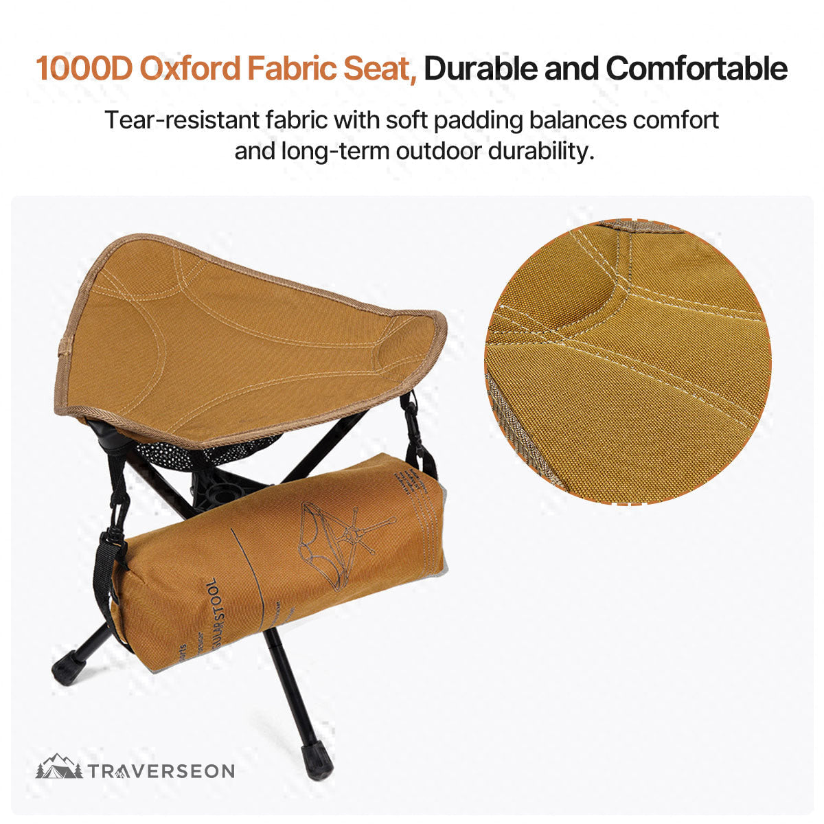 360° Swivel Hunting Stool – Portable Folding Camping Stool | Traverseon