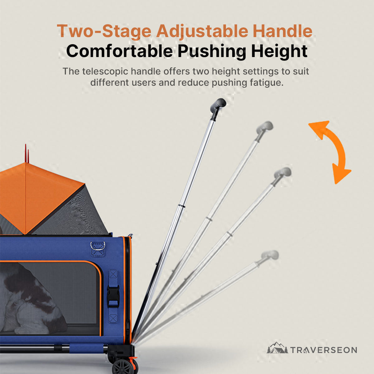2-in-1 Pet Stroller & Carrier – Foldable Breathable Dog & Cat Travel Cart | Traverseon