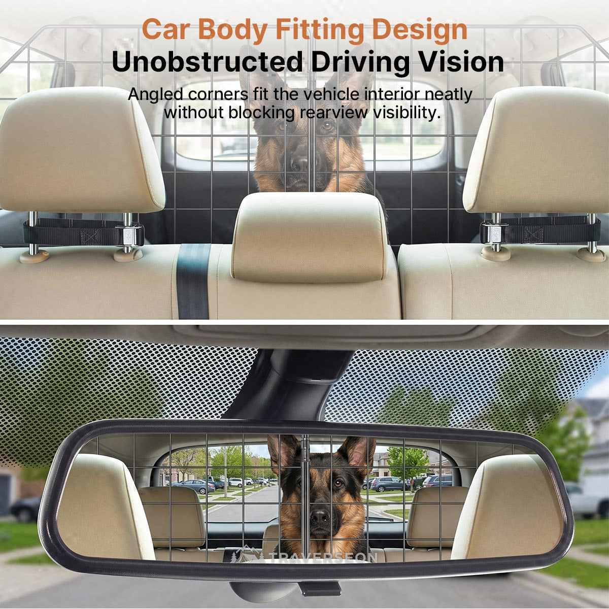 Adjustable Dog Car Barrier – Foldable Metal Pet Divider | Traverseon